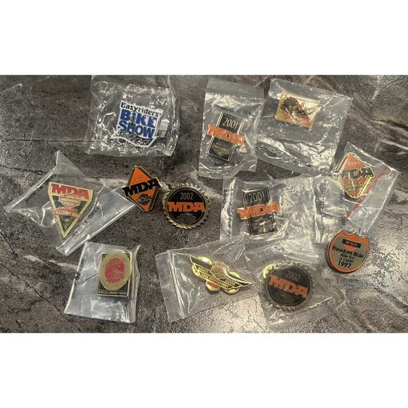 12 VTG NEW! Harley Pin Lot MDA Willie Freedom Bike Week Motorcycle Ride Hog Club - Picture 6 of 8